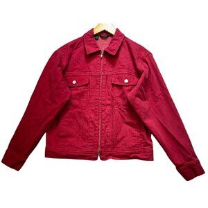 Vintage J. Crew Women's Full Zip Cardigan Jacket Denim Size S Reddish Pink
